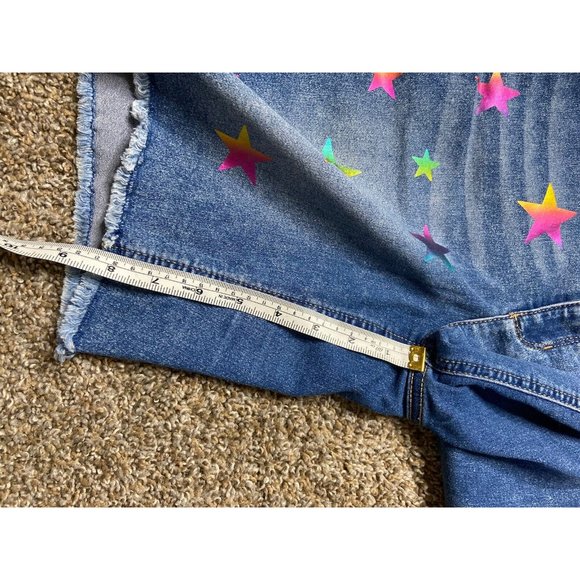 Jordache Bermuda High Rise Shorts Girls Size 16 Multicolor Stars Be Happy - Picture 10 of 12